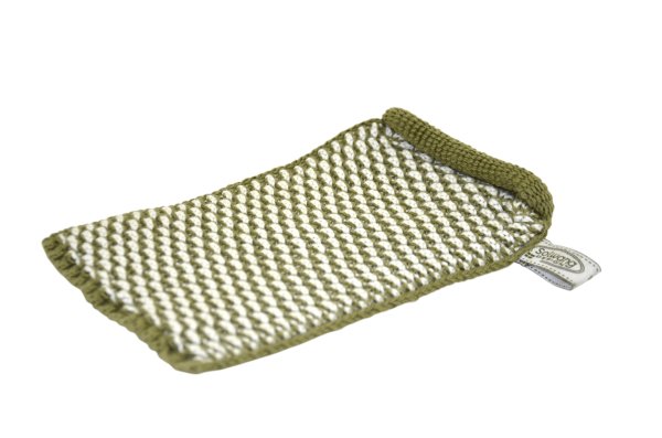 Waschhandschuh Natur/Oliv Bio, ein Hautschmeichler